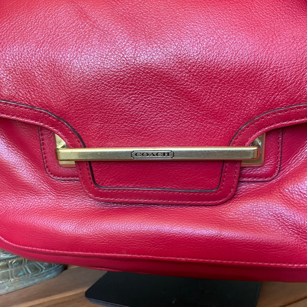 Coach TAYLOR Red Leather Shoulder Bag EUC Vintage - Picture 3 of 10